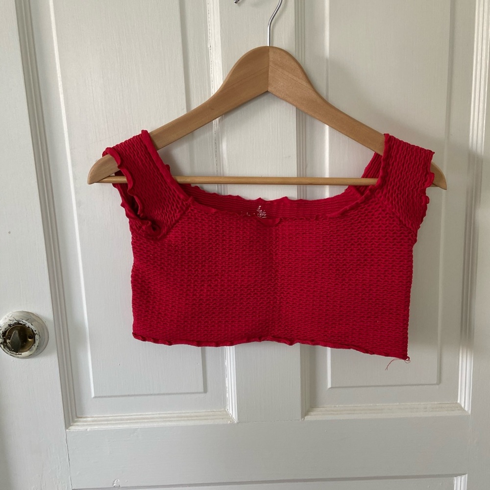 Free People Smocked Crop Top